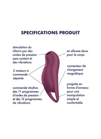 Stimulateur clitoridien couleur pourpre Pocket Pro 1 Satisfyer - CC597860SA